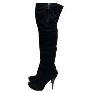 Guess by Marciano over the knee black suede heel boots size 9